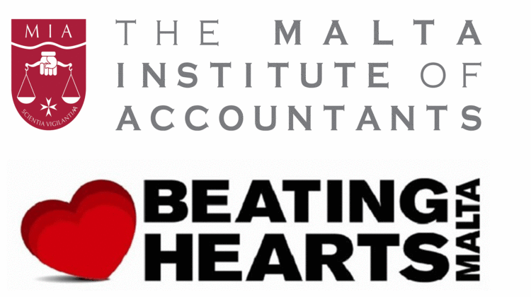 Logo Malta Institute of Accountants and Beating Hearts Malta